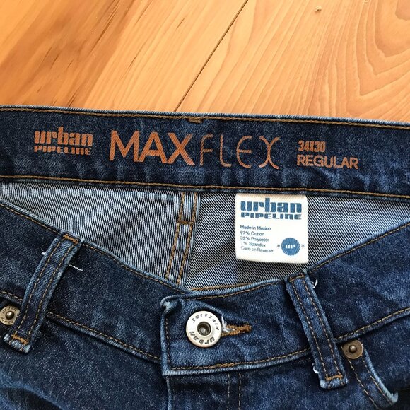 Men’s Patchwork Jeans, Size 34-30: Urban Pipeline, Denim Patches, Hippie Pants - Picture 7 of 10